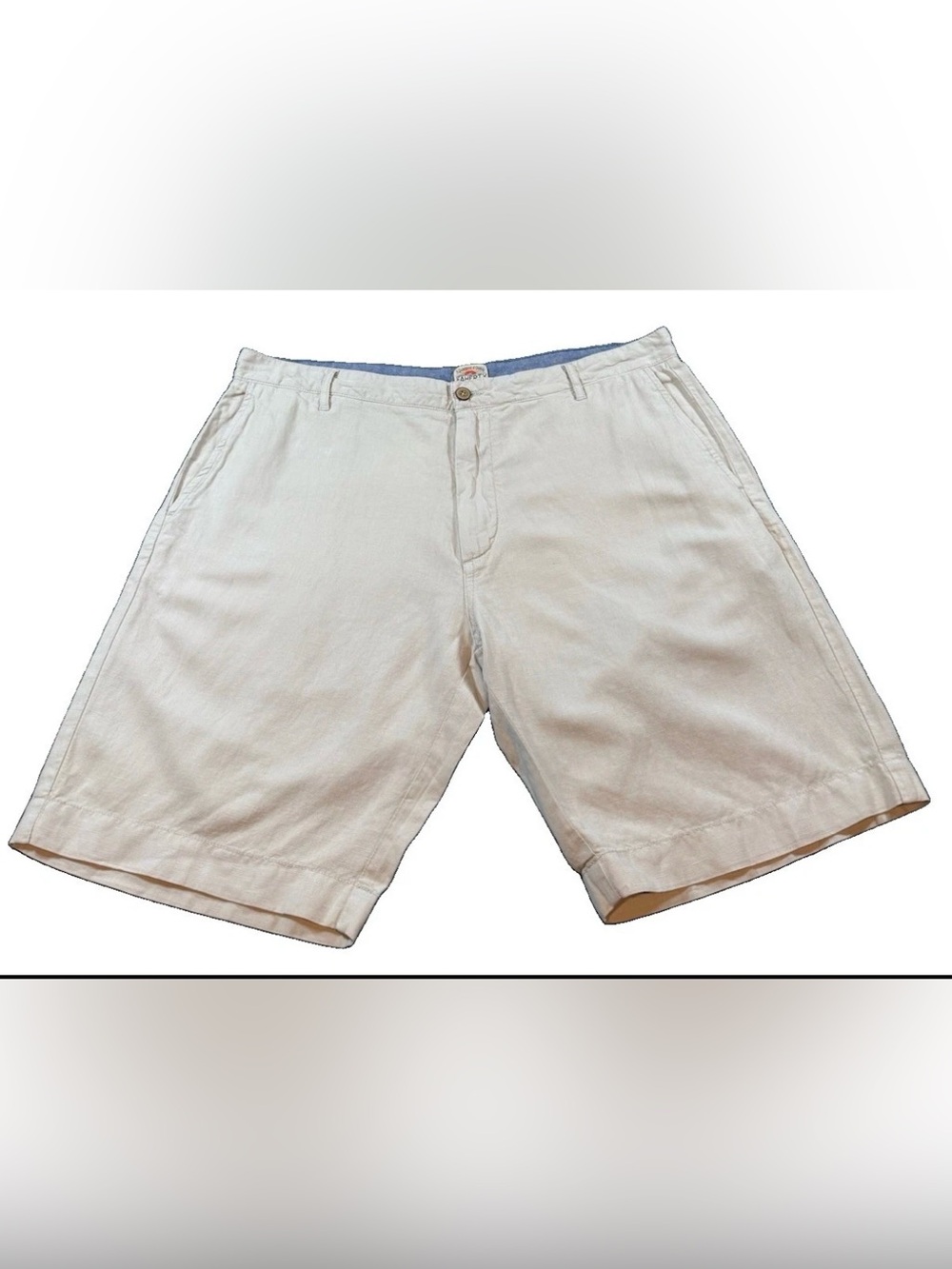 Faherty Brand Men’s Linen Shorts Size 36 Beige Tan Flat Front Coastal Casual